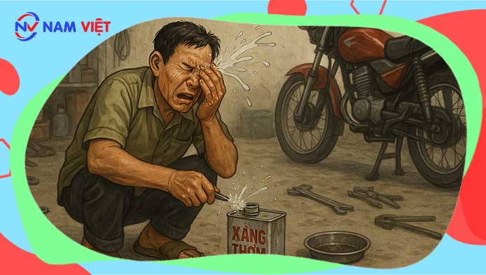 Man suffers eye burns from using scented gasoline cleaner without wearing protective goggles