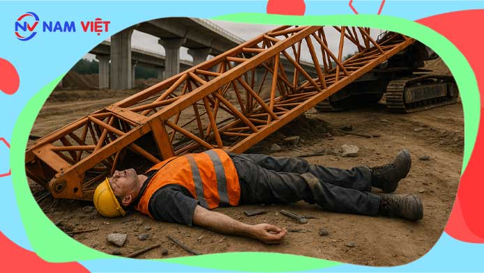 Crane collapses and crushes a worker to death at Dong Nai expressway construction site