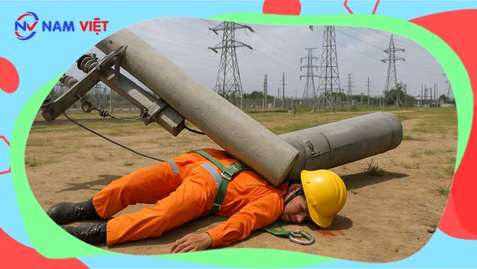 Worker dies after electric pole falls during construction