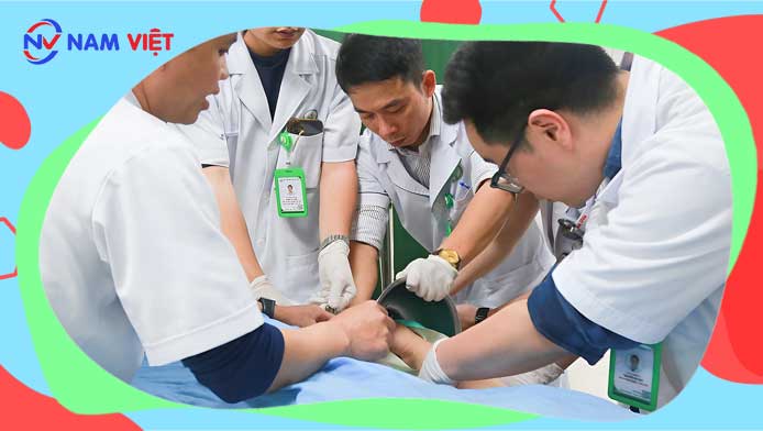 Doctors working to save the woman’s hand caught in meat grinder