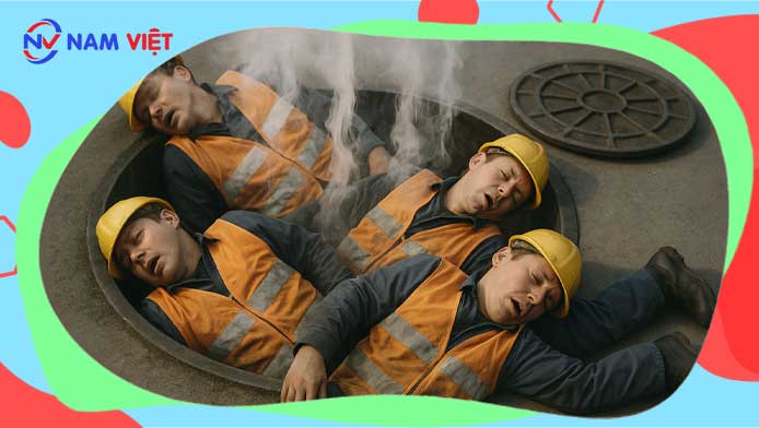 Four workers died while rescuing a colleague who fell into a manhole